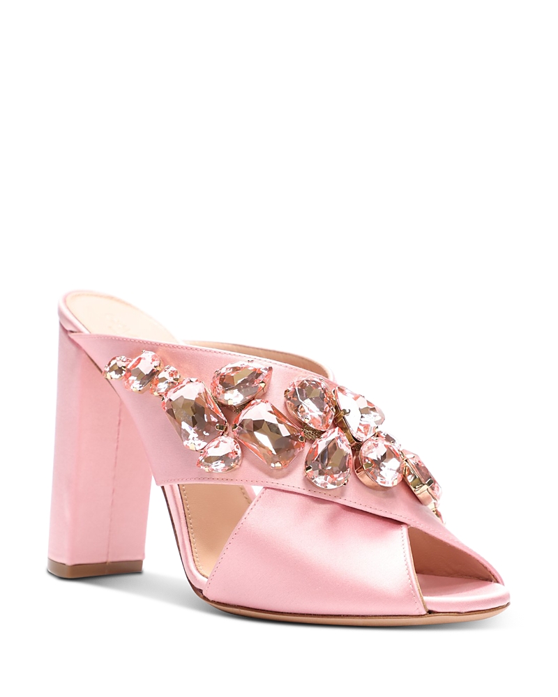 Giambattista Valli Women's Embellished Satin Block Heel Sandals In Quartz Rose