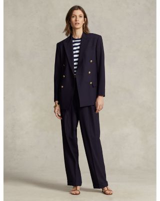 Wool Blend Double Breasted Blazer