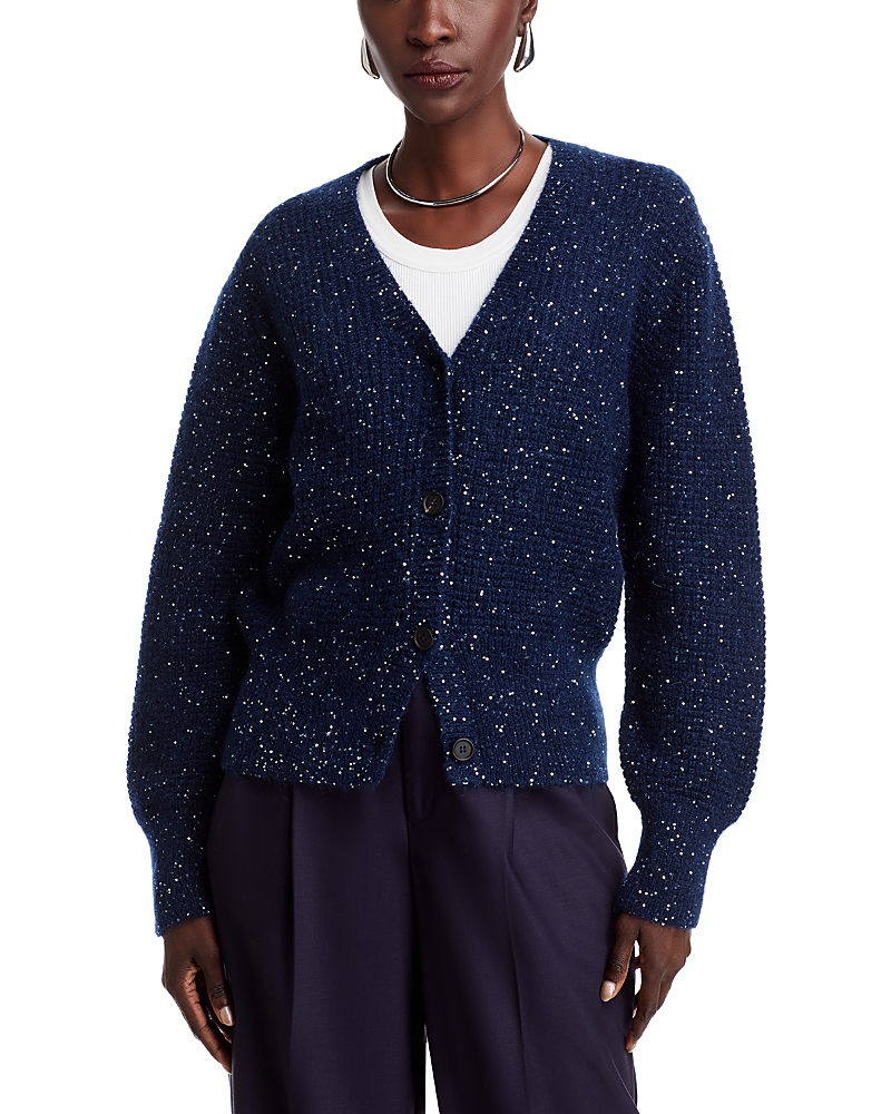 Fabiana Filippi Sequined Embroidered Cardigan In Dark Blue