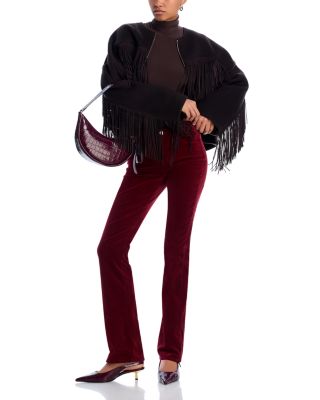 Stevie Velvet High Rise Straight Jeans in Dark Syrah