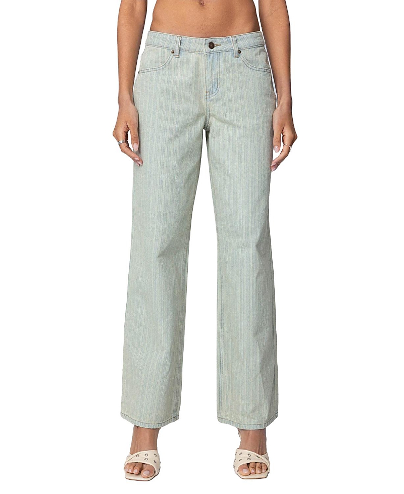 Edikted Lannah Textured Low Rise Jeans in Mix