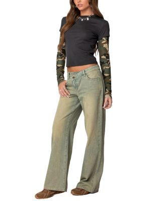 Camo Layered Long Sleeve T Shirt