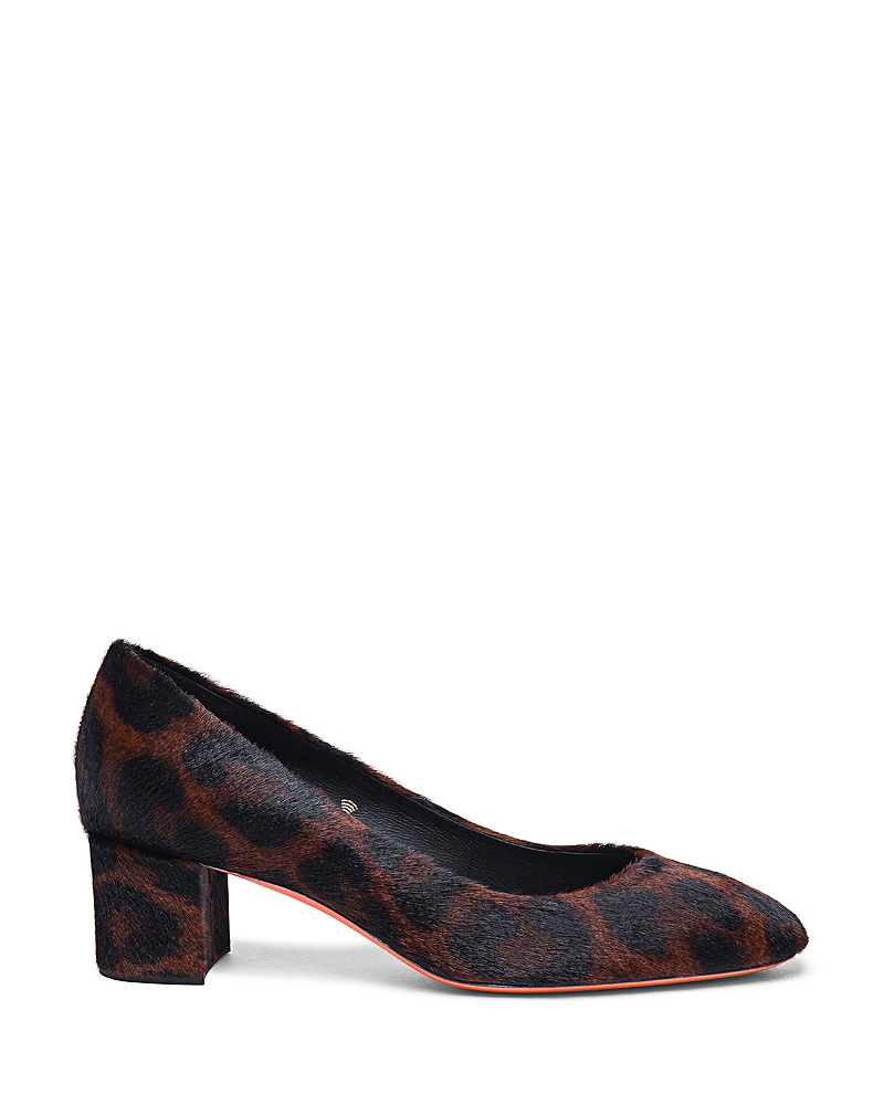 Santoni Animal-print Cavallino Low-heel Pump In Leopard