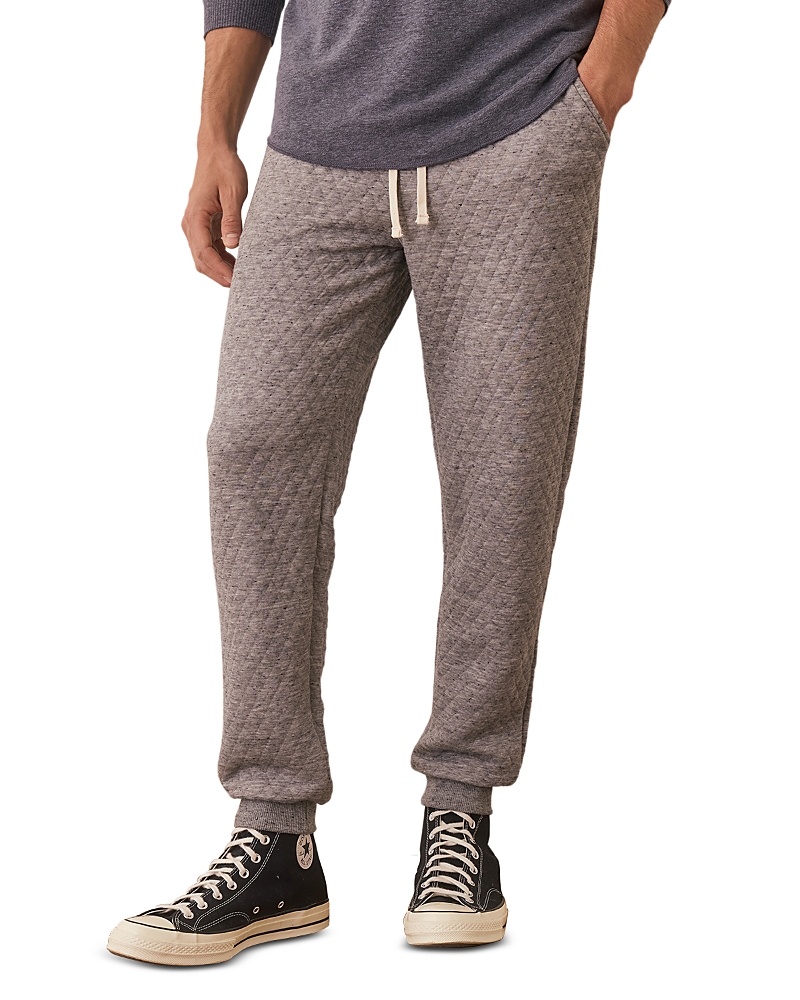 Marine Layer Corbet Quilted Joggers In Gray Heather