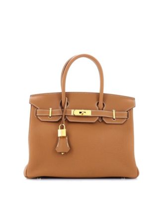 Pre-Owned Hermes Birkin 30 Handbag Brown Togo with Gold Hardware