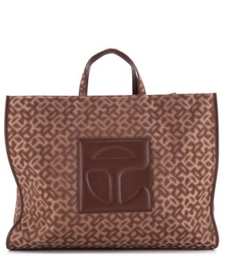 Pre-Owned Telfar - Shopping Tote Monogram Jacquard with Faux Leather