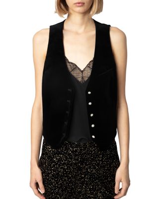 Zadig & Voltaire - Emaux Velvet Noir Vest