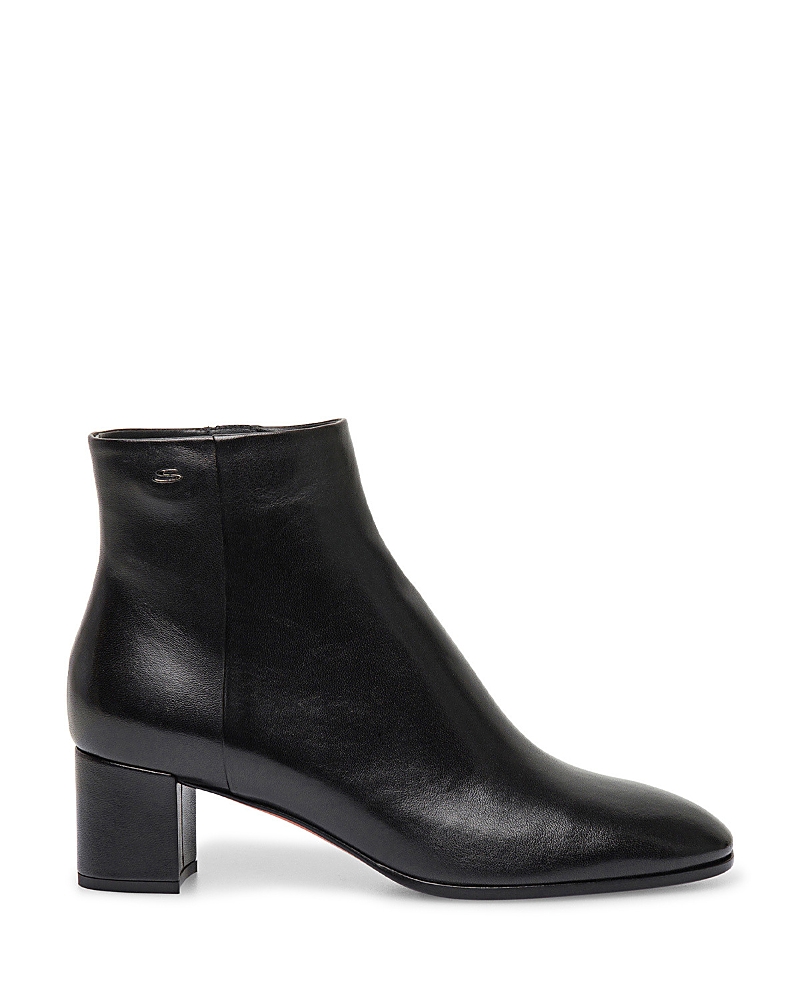 Santoni Halfrida Napa Zip Ankle Booties In Black