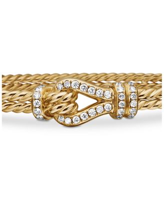 Thoroughbred Loop Bracelet in 18K Yellow Gold with Pav&eacute; Diamonds 
