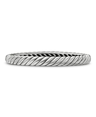 David Yurman Sterling Silver Sculpted Cable Medium Bangle Bracelet