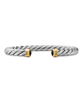 David Yurman - Men's Cable Cuff Bracelet in Sterling Silver & 18K Yellow Gold