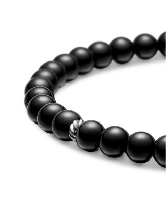 Sterling Silver Spiritual Beads Bracelet with Black Onyx