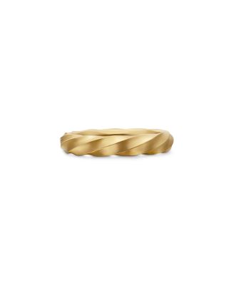 Cable Edge Band Ring in Recycled 18K Yellow Gold with Pav&eacute; Diamonds