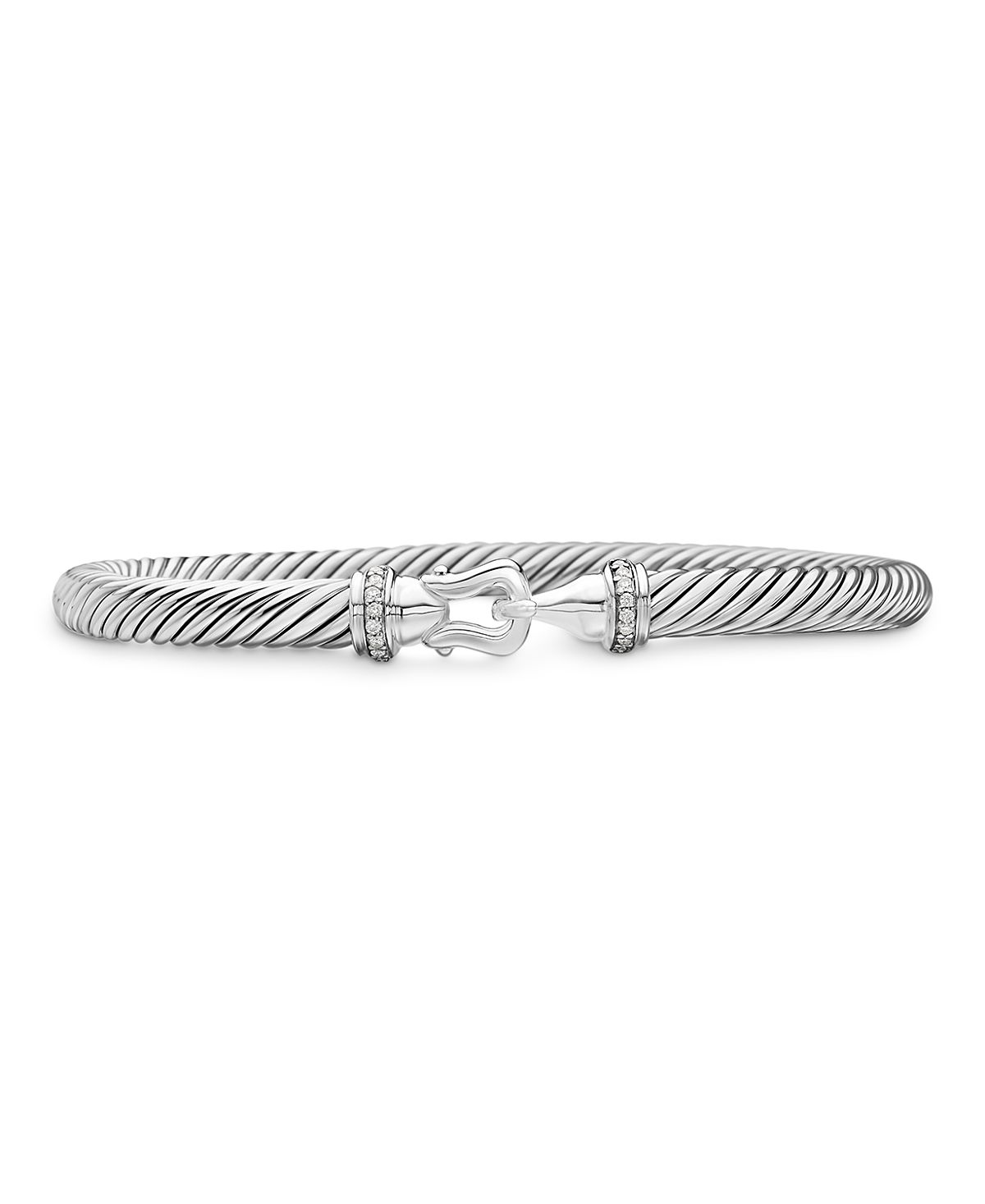 David Yurman Cable Buckle Bracelet with Diamonds, 5mm