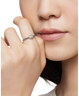 Petite Pav&eacute; Oval Ring with Diamonds