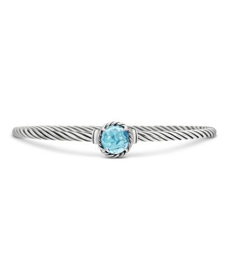 Petite Ch&acirc;telaine &reg; Bracelet in Sterling Silver with Blue Topaz, 3mm