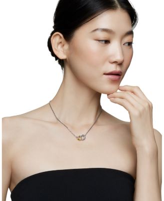 Belmont Double Curb Link Necklace with 18K Gold