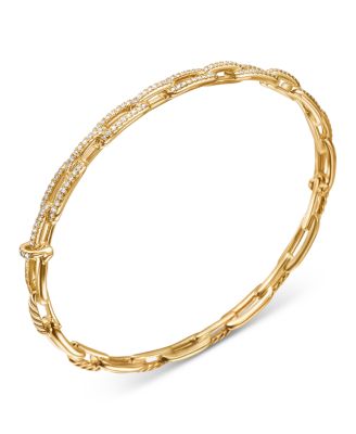 Stax Chain Link Bracelet with Diamonds in 18K Gold