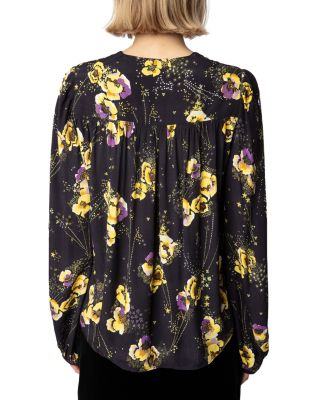 Turin Crepe Yoko Strass Noir Button Up Shirt