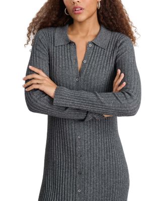 Alex Mill Alice Button Front Rib Knit Midi Dress | Bloomingdale's Women