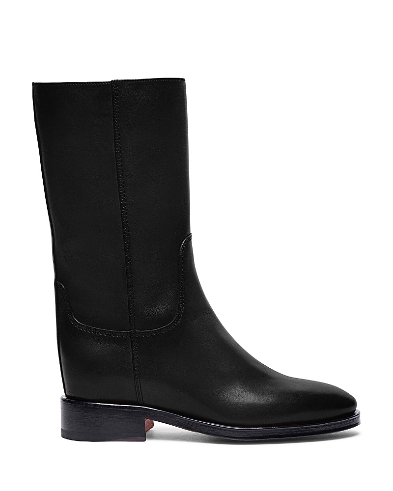 Santoni Women S Fleeces Leather Boot In Black