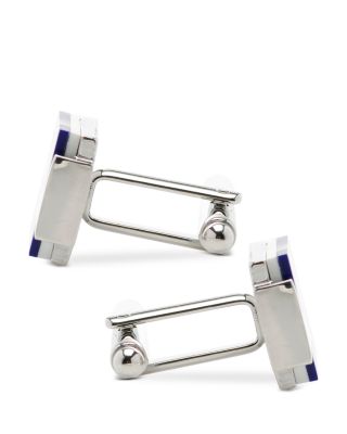 Mother of Pearl and Lapis Blue Windmill Square Cufflinks