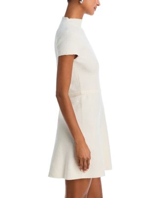 Boucl&amp;eacute; Mock Neck Mini Dress