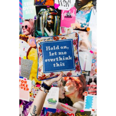 Overthink Needlepoint Pillow, 11&amp;quot; x 11&amp;quot;