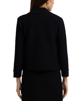 Multiscale Textured Stretch Knit Collared Jacket