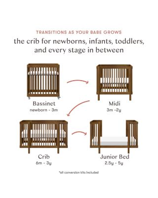 Pogo 8 in 1 Convertible Crib with All Stages Conversion Kits