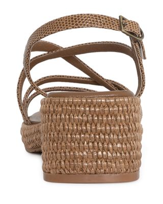 Women's Slip On Strappy Espadrille High Heel Sandals