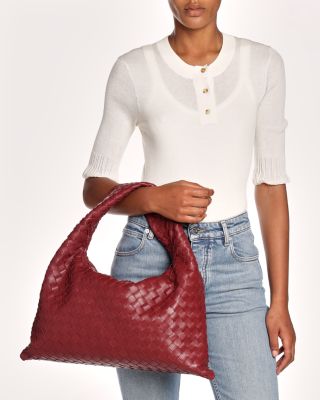 Small Hop Intrecciato Leather Shoulder Bag