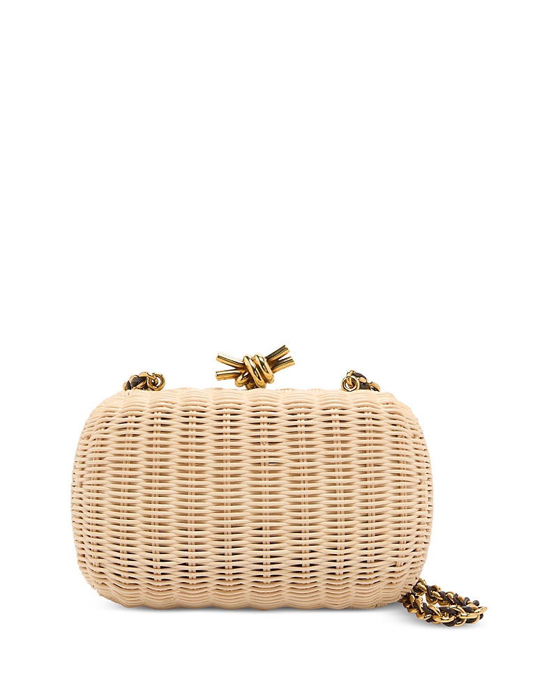 Bottega Veneta Knot Chain Minaudiere Clutch In Naturale