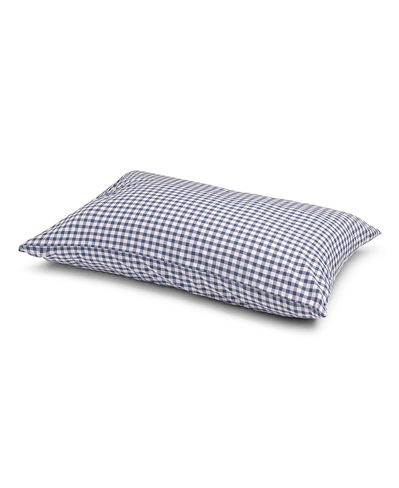 Piglet In Bed Small Gingham Check Pillowcase Pair, Standard In Indigo