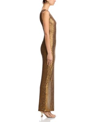 Sequin Dropped Shoulder Gown