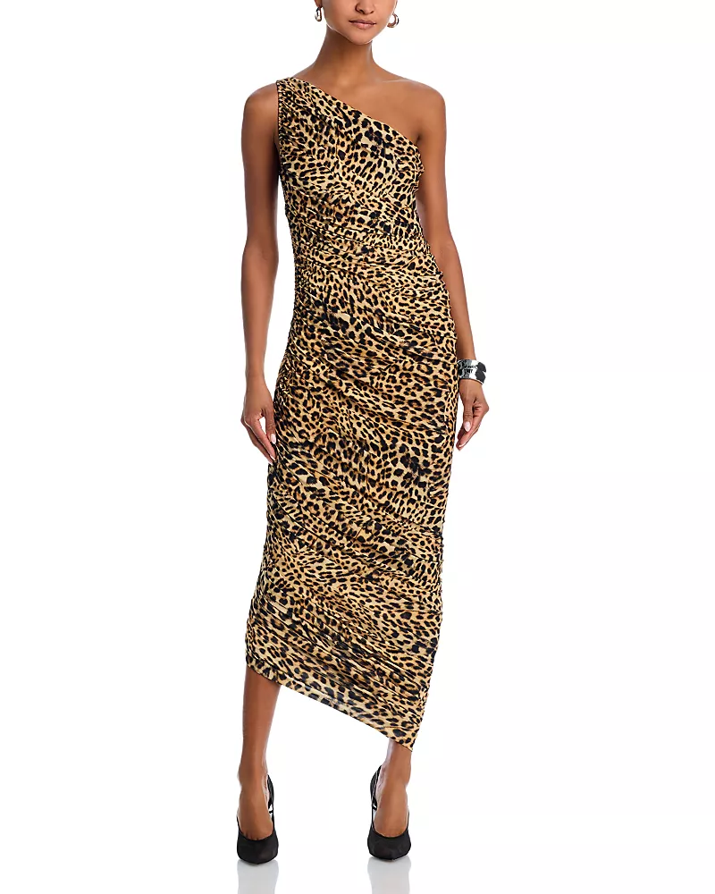 Norma Kamali Diana Printed Asymmetric Gown