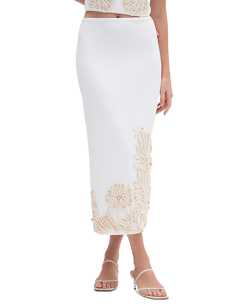 Shop Patbo Dune Embellished Maxi Skirt In Off White