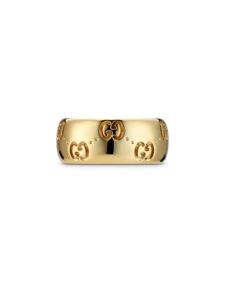 18K Yellow Gold Icon Wide Logo Band