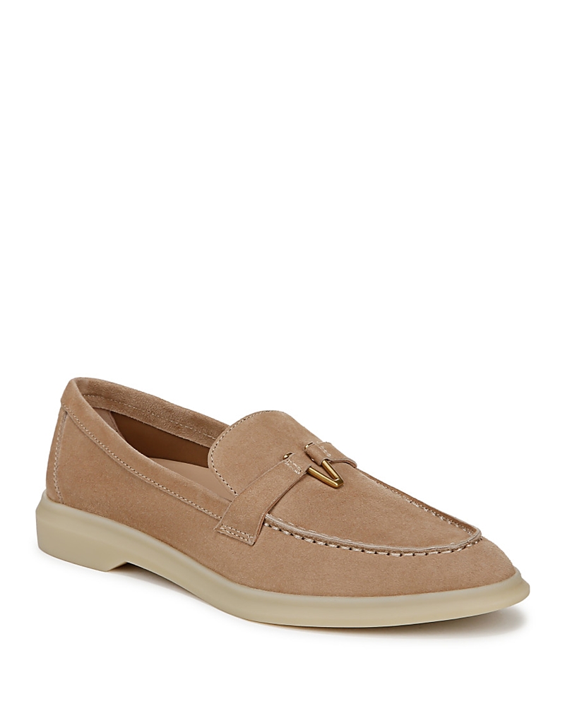 Veronica Beard Ailey Suede Medallion Slip-on Loafers In Sandtrail