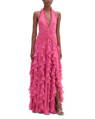 Ruffled Plunge Gown