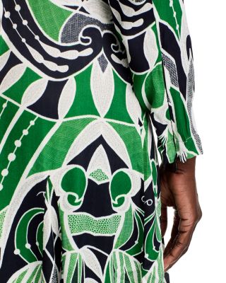 Long Sleeve Printed Midi Dress
