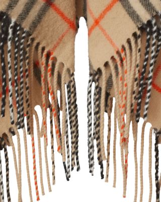 Check Wool Cashmere Cape 