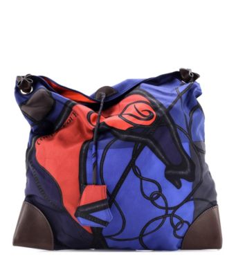 Pre-Owned HERMÈS - PM Silky City Bag Printed Silk and Leather