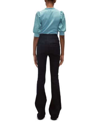 Coralee Puff Sleeve Button Front Top