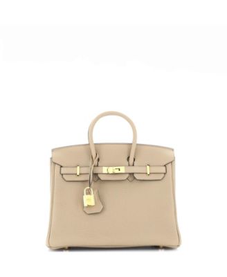 Pre-Owned Hermes Birkin 25 Handbag Light Togo with Gold Hardware