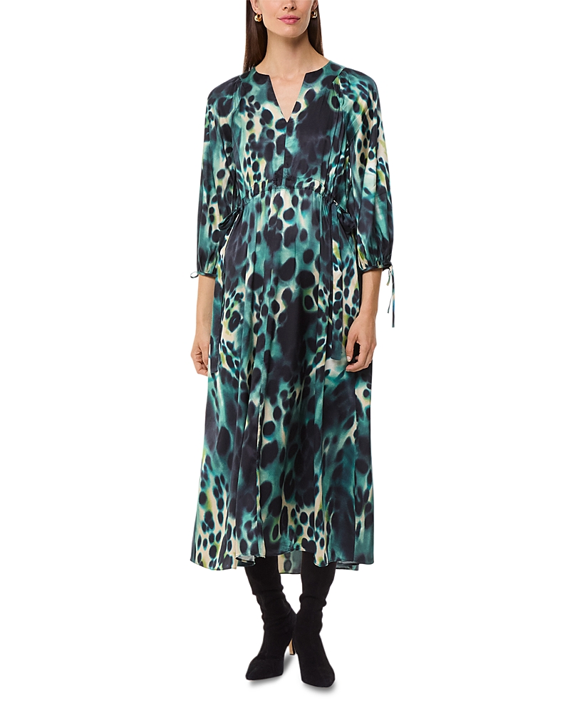 Whistles Womens Misty Leopard-print Woven Midi Dress Multi-coloured In Green Multi