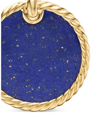 DY Elements&reg; Disc Pendant in 18K Yellow Gold with Lapis