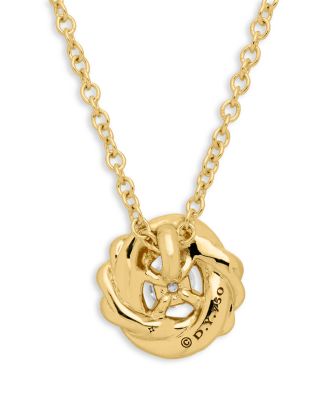 18K Yellow Gold Petite Infinity Pendant Necklace with Diamonds, 17"