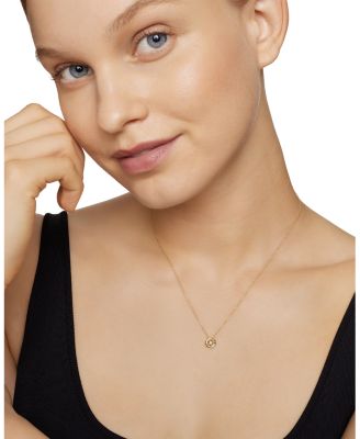 18K Yellow Gold Petite Infinity Pendant Necklace with Diamonds, 17"