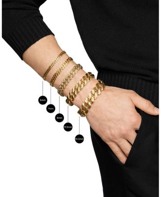 Men's Curb Chain Bracelet in 18K Yellow Gold, 8mm